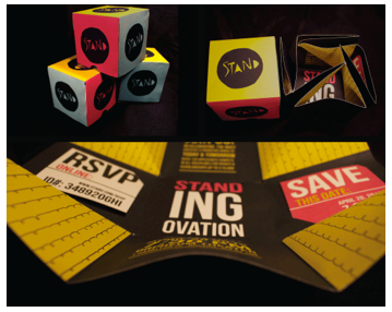 Stand- Cube Invitation - More Product Shots brand branding brittany arita cube fold folding identity invitation invite