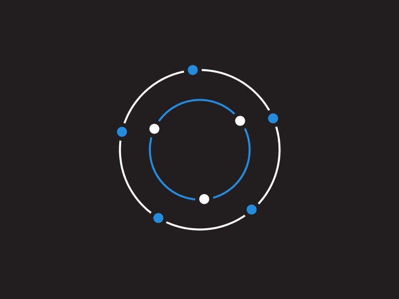 Dot Rings animated animation blue circle dark dots geometric gif white
