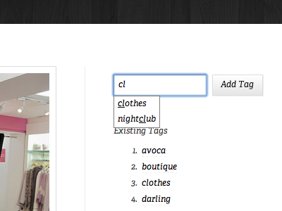 Tagging search tags typekit