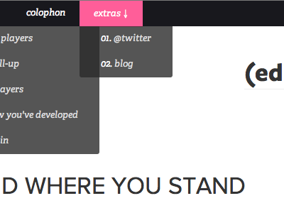 Where You Stand css3 dta menu pink