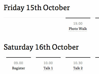 Timetable css timeline