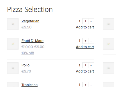 Structuring in the browser food jigoshop ordering pizza
