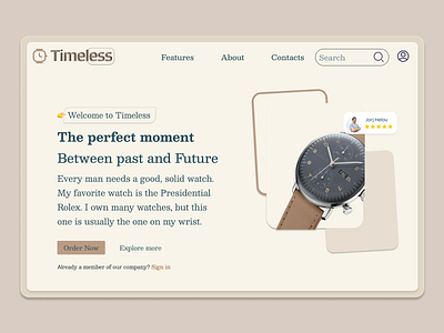 Watch Web Landing Page - Timeless