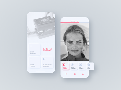 Pictoscanner app redesign. app design minimal neumorphism ui ux