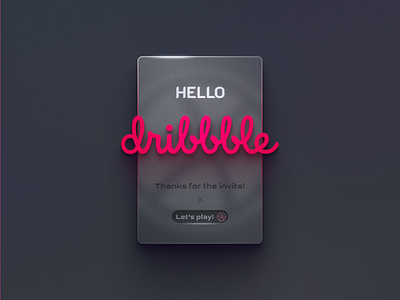 Hello Dribbble! design glassmorphism hello dribbble minimal ui ux