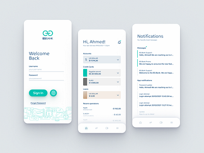 EG-Bank App concept app design minimal ui ux
