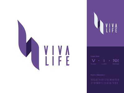 VIVALIFE logo branding design feel flat icon illustrator logo minimal purple vector
