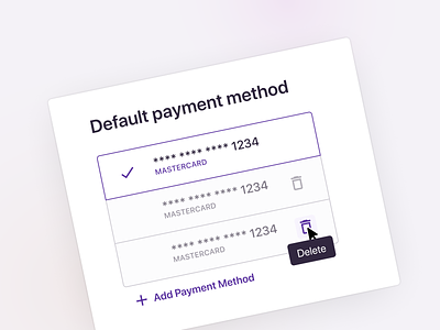 Payment methods, saaa billing page