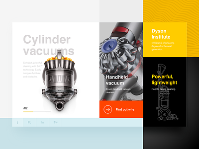 Daily UI Day 012 – Single Product concept dyson e-commerce gold ratio grid landing product site ui ux