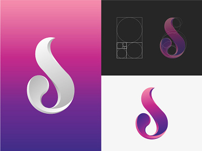 D+S Logo art branding design ds golden graphic logo monogram ratio symbol