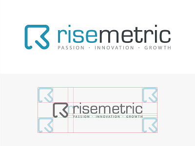 Risemetric Logo Spacing art branding design digital graphic logo logotype marketing monogram seo symbol website