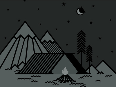 'A' Night to Remember ( 36daysoftype_A) 36daysoftype a art camping creative design forest graphic landscape typography