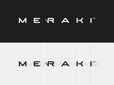 Meraki Logo branding construction design graphic logo logotype reality technology video virtual wordmark