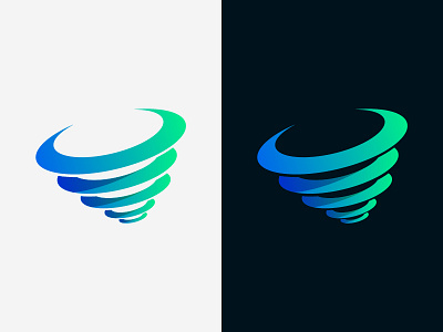 TokenTornado (Logo Design) branding colour cryptocurrency design graphic icon logo mark news symbol tornado