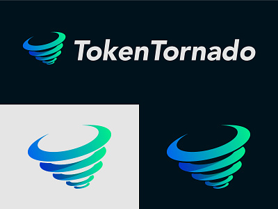 TokenTornado (Logo Design) branding colour cryptocurrency design graphic icon logo mark news symbol tornado