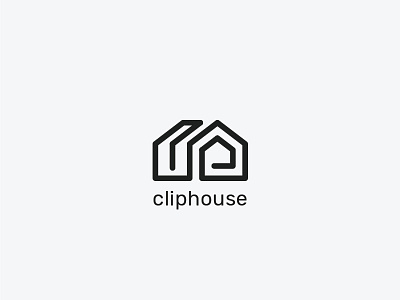 Cliphouse (Logo Design) black branding colour design graphic house icon logo monogram one symbol white