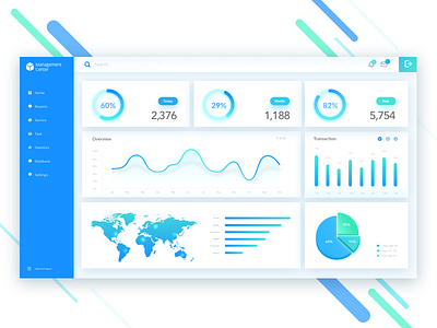 Clean Dashboard Desgin activity clean dashboard data manager overview report statistic