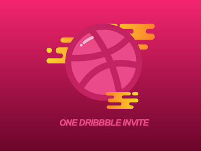 One Dribbble Invite dribbble dribbbleinvite flat invitation invite invites rebound