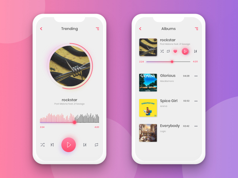 Music Player - Iphonex soundcloud daily ui dailyui music player music branding mobile design ui ux iphonex app