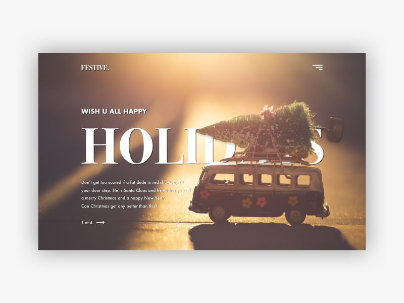 Festive 🎄 new year chistmas design clean minimalistic web homepage site website branding ui ux