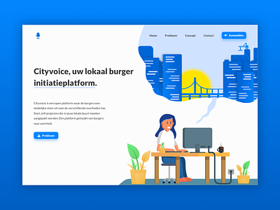 Cityvoice. design graphic homepage illustration landing page ui ux vector website