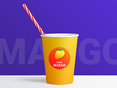Branding for exotic fruits store branding cup fruits gradient logo mango shake shape store