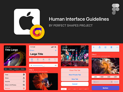 Free iOs Kit For Figma by Perfect Shapes Project apple components design system figma free interface ios mobile psproject styles tablet ui kit