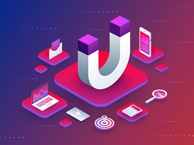 Inbound Marketing illustration inbound isometric marketing