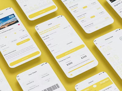 Bus Station, Booking & Coach Travel Ticket App UI android app app design design ios mobile mobile app