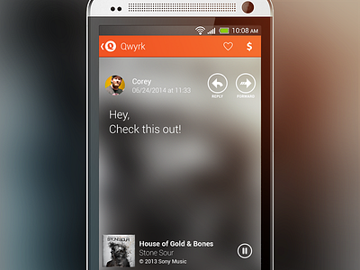 Qwyrk Message android app message music orange