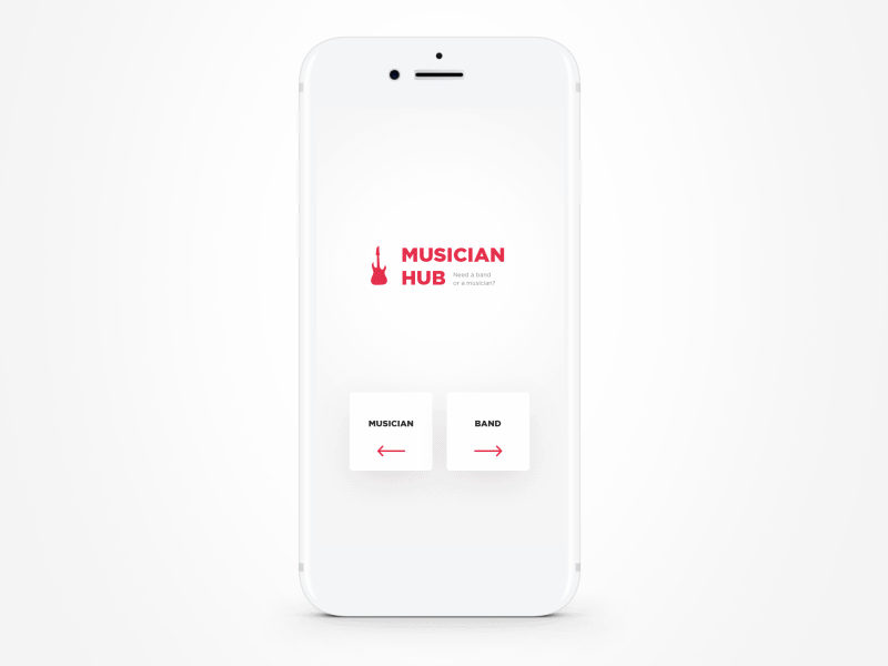 Musician Hub app app clean debut hello interface ios minimal mobile motion ui