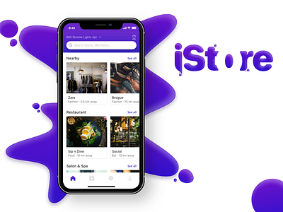 iStore app branding design homepage iphone ui ux