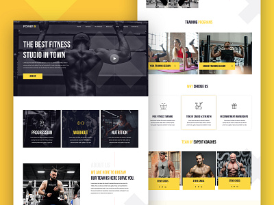 Fitness- Landing page app business dribbble fitness gym landingpage nutrition photography product design sass training trend uiux user experience userinterface web website wordpress blog workout yoga