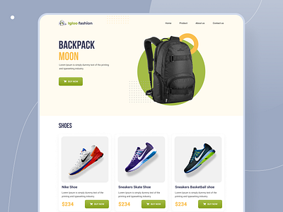 E-commerce Website Design 2021 backpack bag ecommerce illustration landingpage nike online marketing online shop online store shoes uidesign uxdesign web web ui webdesign website wholesale