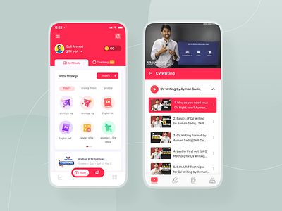 Home Page- 10 minute School App 2021 trend app camping classroom course app education gamification illustraion minimal mobile ui online course online learning school uidesign uiux uxdesign video wireframe