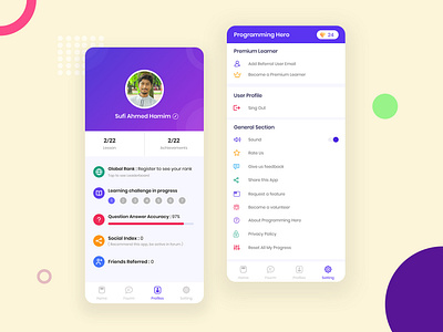 Profile & Settings UI - Programming Hero App