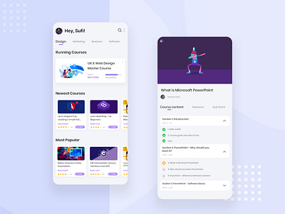 Online Learning Platform App 2019 adobexd android app classroom course design dribbble education elearning flat interaction invision iso minimalist mobile app design ui user experience userinterface ux