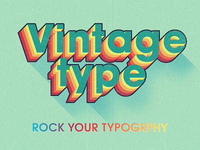 Colorful Vintage Typography 3d text classic text effect hand made mockup old skool psd retro text effect text mockup vintage vintage style vintage typography