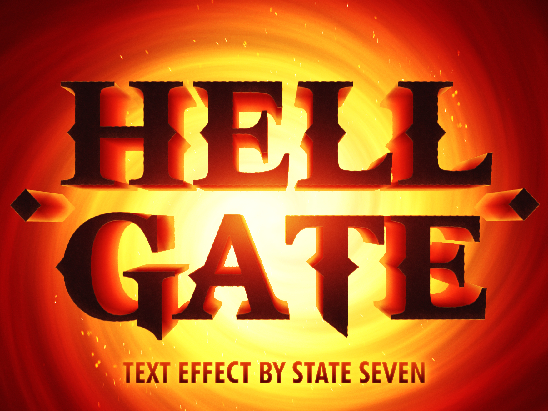 Gates of Hell logo. Text Effect. Game title. Новогодний Hell Gate.