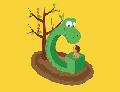 A-Z of Animated Movies/Series - G for Good Dinosaur 26daysoftype a letter a day dino dinosaur disney g good graphic design illustraion illustration isometric illustration pixar series vector