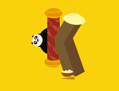 A-Z of Animated Movies/Series - K for Kung Fu Panda 26daysoftype a letter a day alphabet disney graphic design illustraion isometric illustration k kung fu kungu fu panda panda pixar po series typogaphy vector