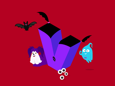 A-Z of Animated Movies/Series - V for Vampirina 26daysoftype a letter a day alphabet disney graphic design illustraion illustrator isometric illustration pixar series typography v vampire vampirina vector