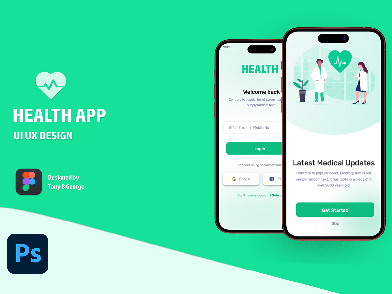 Health Application by TONY B GEORGE on Dribbble