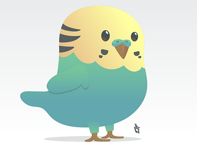 Budgie flat design bird budgie cute flat design flatdesign