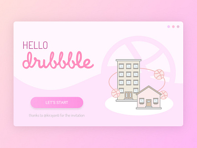 Hello Dribbble! debut design figma illustration pink ui