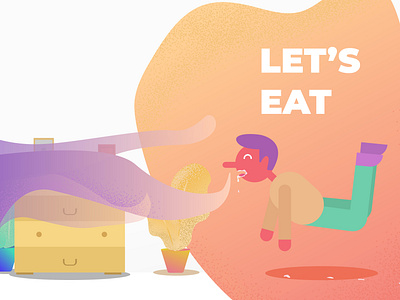 Let's Eat ! design food foodporn hungry illustration smell ui vector
