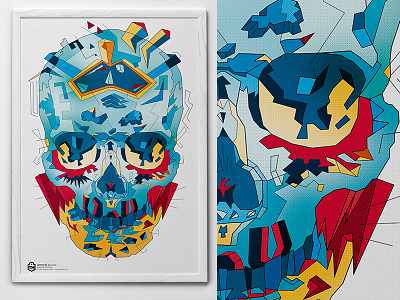 Blue skull. Cosmo #35 art blue cosmo illustration pattern polygon poster red skull typohole