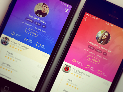 Music App Profil app colors design ios ios7 mobile music profil profile