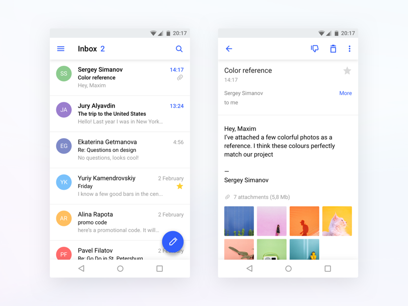 Rambler Mail For Android By Maxim Sorokin For Rambler Co On Dribbble