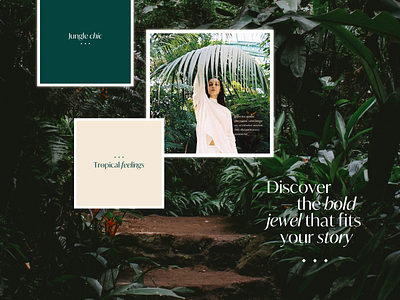 Una storia rebranding botanical garden green identity instagram jewels jungle chic luxury nature rebranding socia posts social media story tropical typography urban jungle